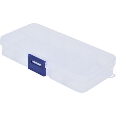 Boîte de rangement transparente 10 compartiments, 13x7x2.5cm, en plastique PP pour organisation d'artisanat (1/5)