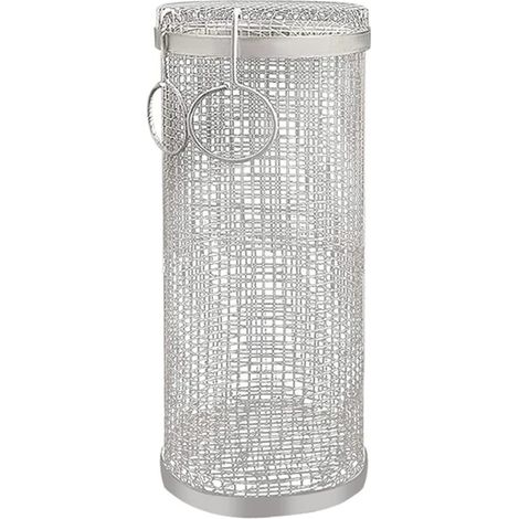 Panier à griller à roulettes, panier à griller cylindrique en acier inoxydable (1/5)