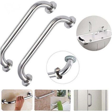 2pcs 20 cm Barre d’Appui Douche Poignée de Baignoire en Acier InoxydableBarres Porte-Serviettes Poignée de Douche Barres de Sécurité Murale pour Enfants Enceintes Handicapés Personnes (1/4)