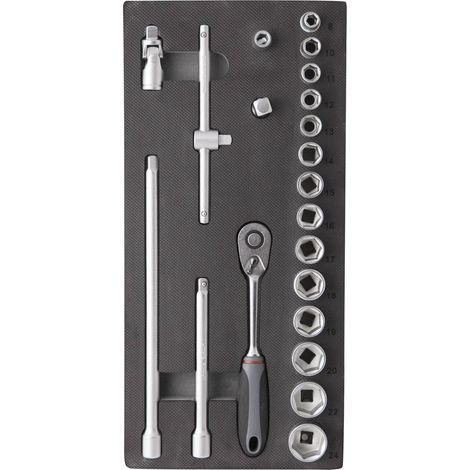 Insert 21 pcs cliquet et douilles 3/8" CrV - OS 3600 - CLAS Equipements