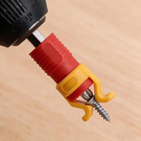 1 - Support De Pince À Vis - Outil De Fixation - Prise Sûre Des Vis Et Embouts - Pour Le Travail Du Bois - Fonctionnement Manuel - Rouge (1/5)