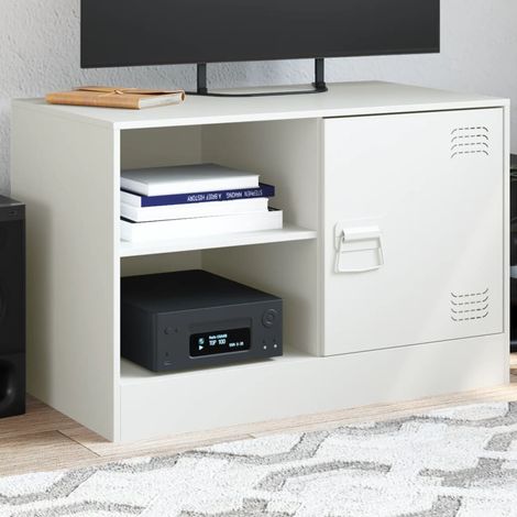 TV-Schrank Weiß 67x39x44 cm Stahl