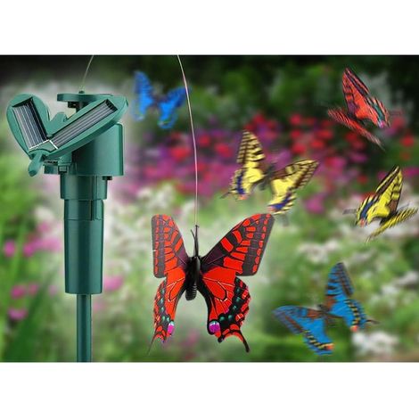 Lot de 3 papillons solaires flottants - Décoration de jardin solaire, papillons décoratifs pour jardins et allées (1/3)