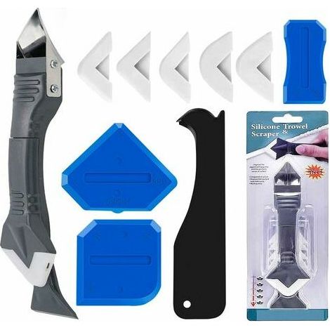 Mastic silicone pour joints, mastic silicone 3 en 1, dissolvant de joints, 4 outils pour joints silicone, pour carrelage de cuisine et de salle de bain (1/5)