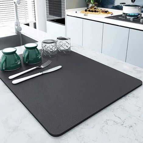 Exslend Tapis de SéChage Vaisselle, Tapis Vaisselle Absorbant, Tapis D\'éGouttement, Tapis Egouttoir pour Machine à Café, , 40x50cm (1/4)