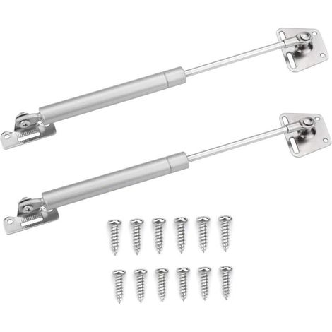 Lot de 2 charnières à ressort à gaz avec vis pour coffre à jouets, armoire, armoire à chaussures (100 N) (1/5)