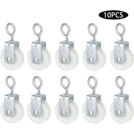 Lot de 10 poulies de rechange blanches pour serres agricoles et d'élevage (1/5)