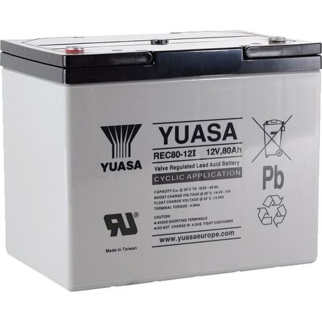 Batterie Plomb 12V 80Ah Yuasa (259X168X212) M6 (REC80-12I)