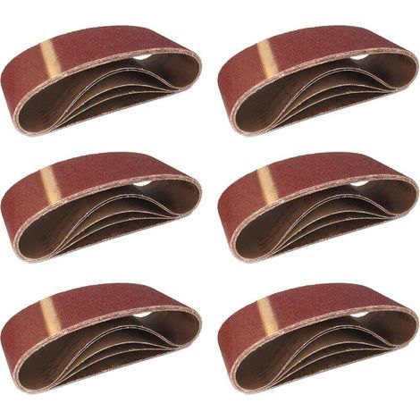 Bandes Abrasives en Tissu 5 pièces 100 x 610 mm Mixpack (1 x grain 40/60/80/120/180 chacun) pour ponceuses à bande Papier Abrasif Ensemble de Bandes Abrasives (1/3)