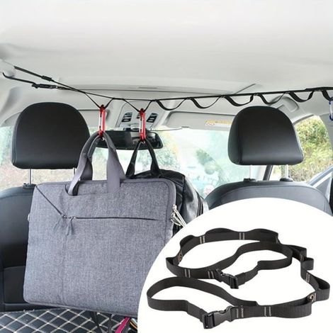 Corde À Linge Pour Voiture 83cm Avec 2 Mousquetons Réglable Légère Compacte Pour Sedans Petites Voitures Maison Voyage Vacances (1/5)