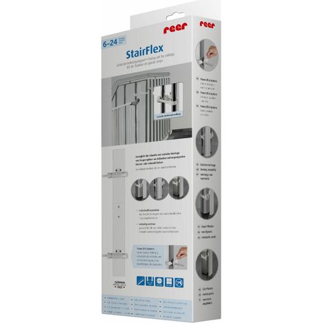 reer Stairflex Geländerbefestigungs-Set 870 x 50 x 20 mm, weiß Kindersicherheit