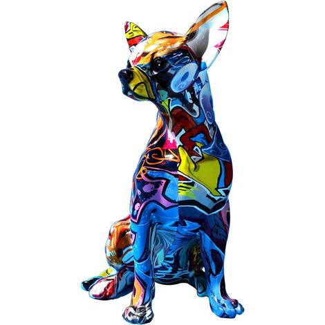 Statue de chien, figurine de chihuahua assis en résine, idée, graffiti (1/5)