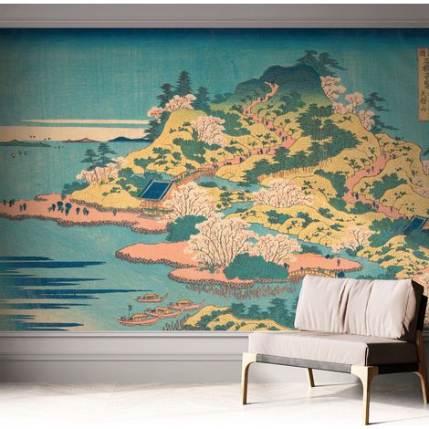 Papier peint autocollant avec imprimé pour décoration intérieure pour rénovation a motif Paysage japonais 312x219 cm (1/5)