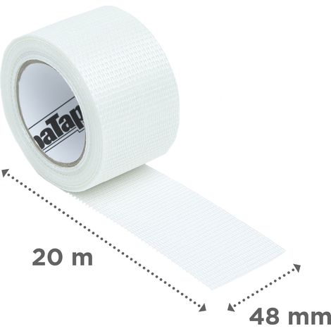 Adfors – Bande à joint autocollante en fibre de verre 48 mm x 20 m – Ultra mince pour finitions lisses – Réparation rapide de fissures