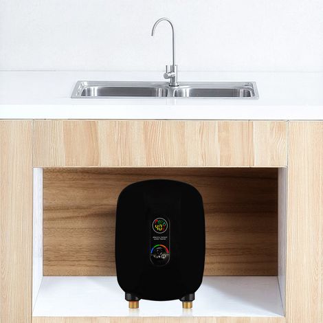 Durchlauferhitzer Elektrisch 220V, 6500W Sofortiger Elektrischer Warmwasserbereiter, Untertisch-Warmwasserbereiter mit Digitalanzeige, On Demand Warmwasserbereiter Elektrisch für Küche Badezimmer (1/4)