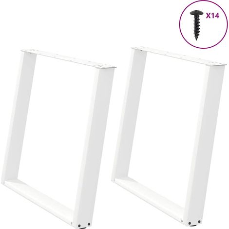 Gambe per tavolo da pranzo a forma di U 2 pz bianche 90x(72-73) cm in acciaio vidaXL (1/5)
