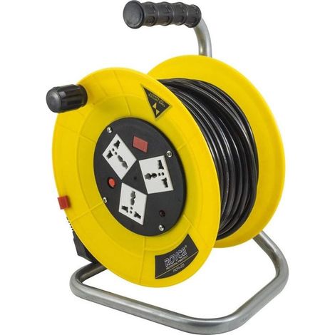 TrAdE Shop Traesio - Prolunga Avvolgicavo Elettrico Cavo 25 Metri Presa Spina Schuko Prese Universali - (1/5)