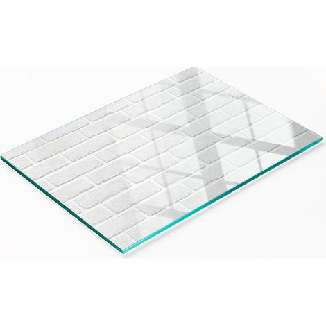 Tablero decorativo de vidrio para servir aperitivos, diseño de pared de ladrillo, 80 x 52 cm. (1/5)