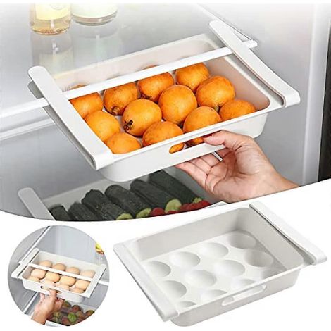 Boîte à œufs pour réfrigérateur WOHSAO avec fixation à clip, compatible avec porte-œufs. Permet d'organiser et de protéger les œufs. Boîte de rangement pour œufs ajustable et peu encombrante. (1/5)