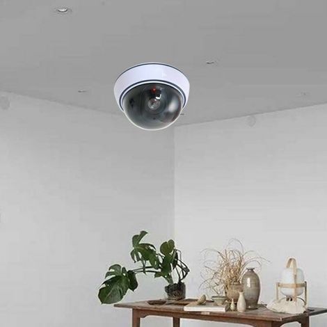 Lot de 2 caméras dôme professionnelles avec flash factice – LED clignotante – Installation facile pour sécurité intérieure et extérieure