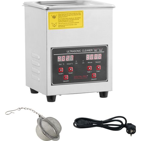 Mophorn Pulitore ad ultrasuoni 60W con riscaldatore e timer, dispositivo di pulizia per gioielli
