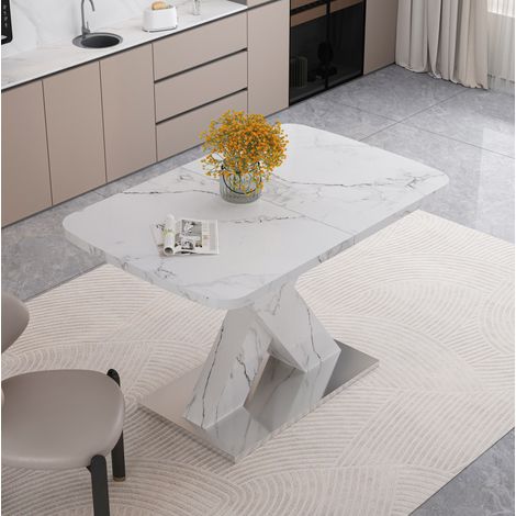 tavolo allungabile 120x160 piano marmo bianco moderno OKMYHOME (1/5)