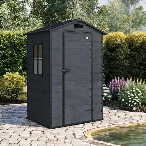 Abri de jardin grigio Scuro en pP Alluminio 128 x 104 x 196 cm (1/5)