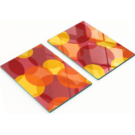 Taglieri da cucina decorativi in vetro, cerchi colorati, 2x40x52 cm (1/5)