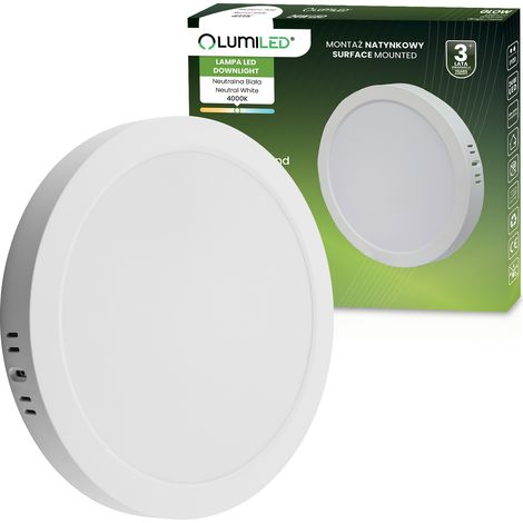 Lámpara de techo LED de superficie redonda de 24 W, 4000 K, luz blanca brillante LUMILED (1/5)