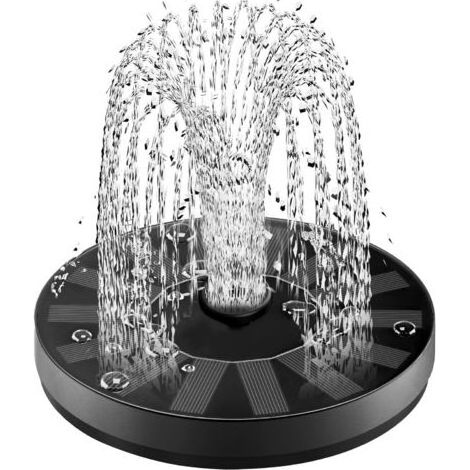 PA 5W Solarbrunnen, 1500mAh Akku, Solar-Teichpumpe, verbesserter schwimmender Solarbrunnen mit 6 Brunnenmotiven für Gärten, Vogeltränken und Teiche (1/5)