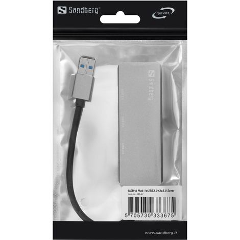 Hub USB-A Sandberg 1xUSB3.0+3x2.0 SAVER, 333-67