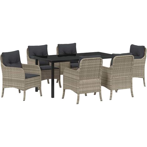 Maison Exclusive - Ensemble de salle à manger pour jardin 7 pcs Gris clair (1/5)