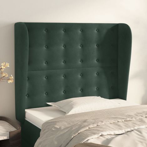 Cabecero con orejas de terciopelo verde oscuro 93x23x118/128 cm vidaXL (1/5)