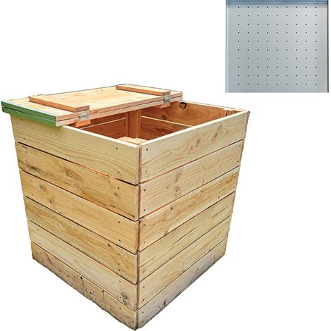 Composteur bois 300 litres - 790 x 610 mm - Grille anti rongeur - C090021-C090021G (1/5)