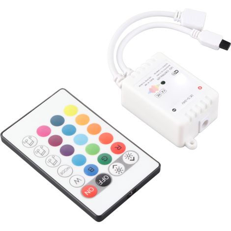 24-Tasten-Infrarot-Fernbedienung, WLAN-Bluetooth-LED-Streifen-Controller, DC 5–24 V, intelligente Sprachsteuerung, kompatibel mit Tuya KTV 3-Wege (1/5)
