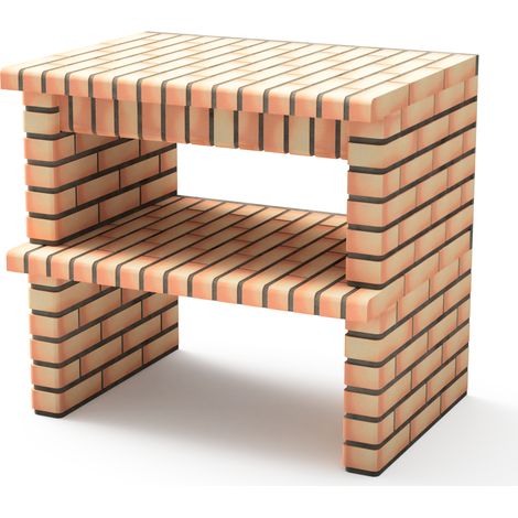 MOVELAR - Módulo Luxor para Barbacoa de Obra Prefabricada (Gris, naranja - 94 x 70 x 70 cm) - Uso en Exteriores (1/2)
