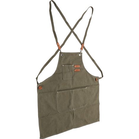 Tablier en toile épaisse et résistante, fait main, large couverture, idéal pour la peinture, la manucure, le jardinage et les repas.
