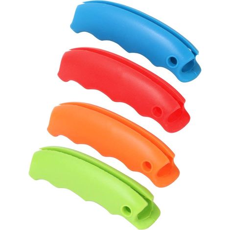 Set mit 4 Silikon-Beutelclips, tragbare Hebehilfe, Silikongriff, Einkaufstaschenhilfe, Gemüseheber, müheloses und klemmfreies Anheben von Gemüse