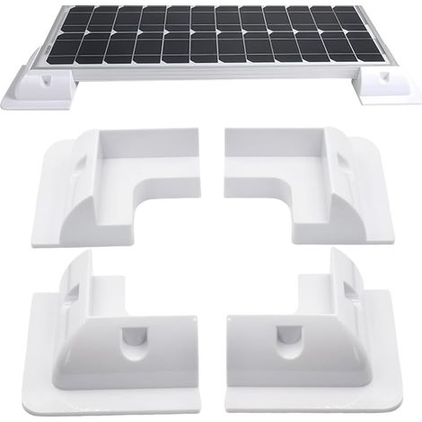 Staffe di montaggio per pannelli solari Slocable, confezione da 4, staffe angolari senza foratura, resistenti ai raggi UV e all'acqua, per camper, barche, campeggio, furgoni e roulotte