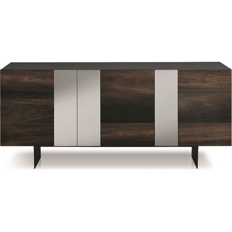 Madia ROMEO a 3 ante in Rovere Termico con inserti specchio e 2 piedini (1/5)
