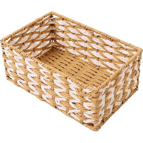 3-teiliges Set handgewebter Aufbewahrungskörbe, vielseitig einsetzbar, minimalistisch, dekorativ, für Snacks, Schlafzimmerregale und mehr. (1/5)