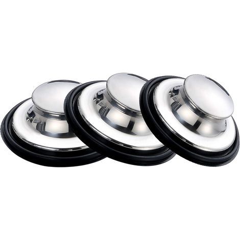 Bouchons D'évier, Bouchon D'évier de Cuisin En Acier Inoxydable, Grand Rebord Large De 3,35 Po (85mm) De Diamètre (3 Paquets) (1/5)
