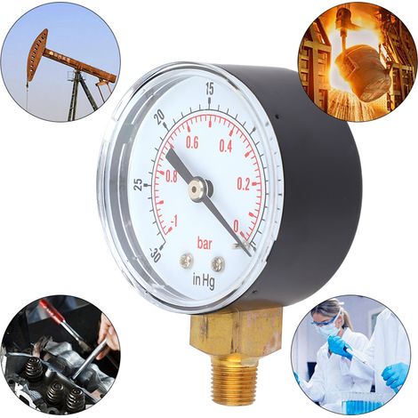 Y50 Radialvakuummeter, 50 mm Durchmesser, BSPT 1/8" -1-0 bar, -30-0 inHg (1/5)