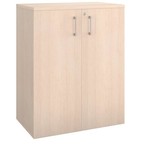 Armoire basse bois H 100 x L 80 cm avec portes battantes chêne clair - Arch - Maxiburo
