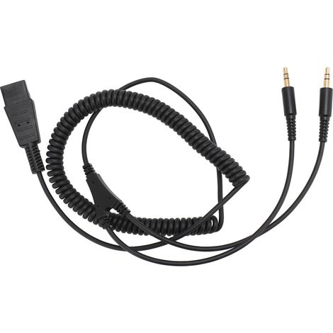 Câble adaptateur QD vers double prise jack 3,5 mm pour casque Plantronics et carte son PC (1/5)