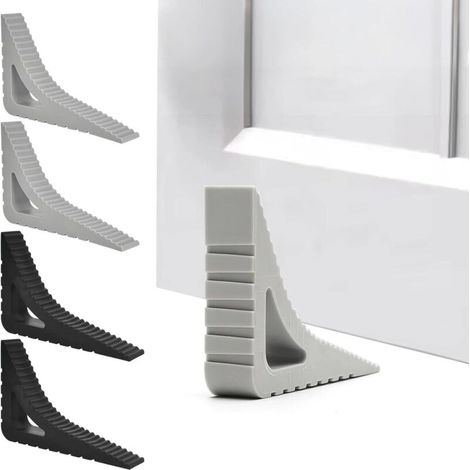 4 Pcs Cale Porte Sol, Triangle Cale Porte Caoutchouc, Antidérapant Arrêts de Porte pour Sol, Bloc Portes Securite Caoutchouc Sans Outil, pour Maison, L'hôtel, Bureau
