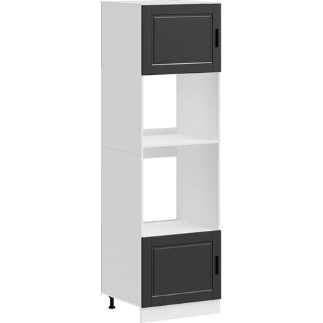 Maison Exclusive - Armarios para horno 2 uds Porto negra madera d