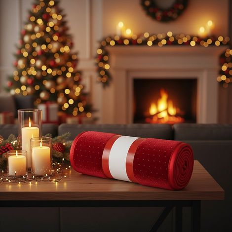 Copribase albero di natale in tessuto per base albero natalizio -Rosso (1/4)