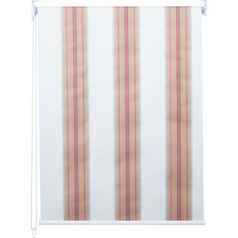 Store à enrouleur pour fenêtres, HHG-459, avec chaîne, avec perçage, opaque, 110 x 230, blanc/rouge/beige