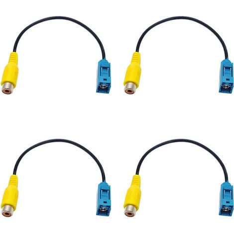Adaptador de cable RCA para conexión de vídeo de cámara de marcha atrás Fakra (4 unidades) - Adaptador de cable de vídeo Fakra a RCA (1/5)